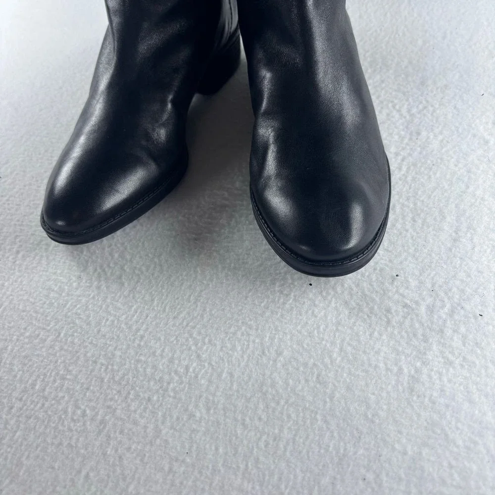 Sam Edelman Black Leather Riding Boots Knee High Womens Sz 7 Equestrian‎ Western